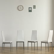 Sesslife Dining Chairs Set of 4, White Dining Room Leather Chairs, Dining Side Chairs for Home Kitchen Living Room